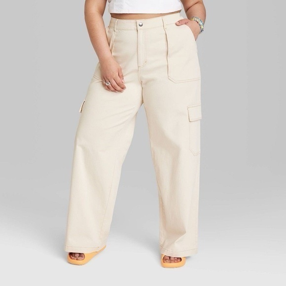 wild fable Pants - Women’s Pants | Women's High-Rise Cargo Utility Pants Beige